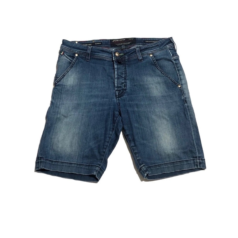 JACOB COHEN Men’s Style 6613 Flag Blue Denim Shorts Handmade 9” Inseam